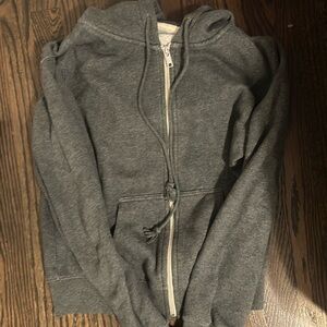 DARK GREY BRANDY MELVILLE REGULAR FIT ZIP UP